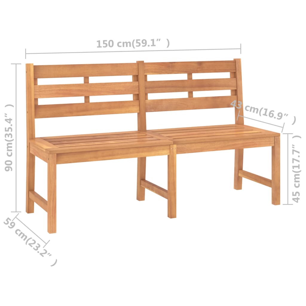 Bancă De Grădină, 150 Cm, Lemn Masiv De Tec