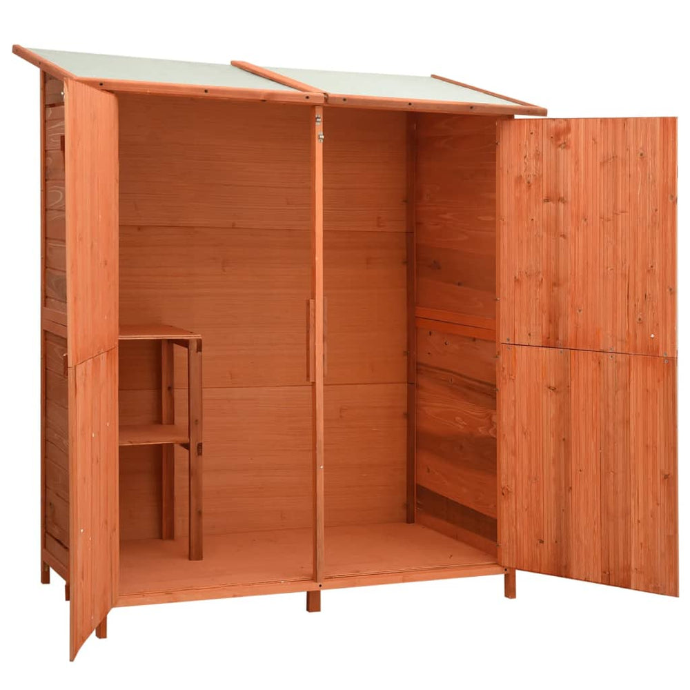Magazie Grădină Pentru Unelte, 136X75X160 Cm, Lemn Masiv Brad