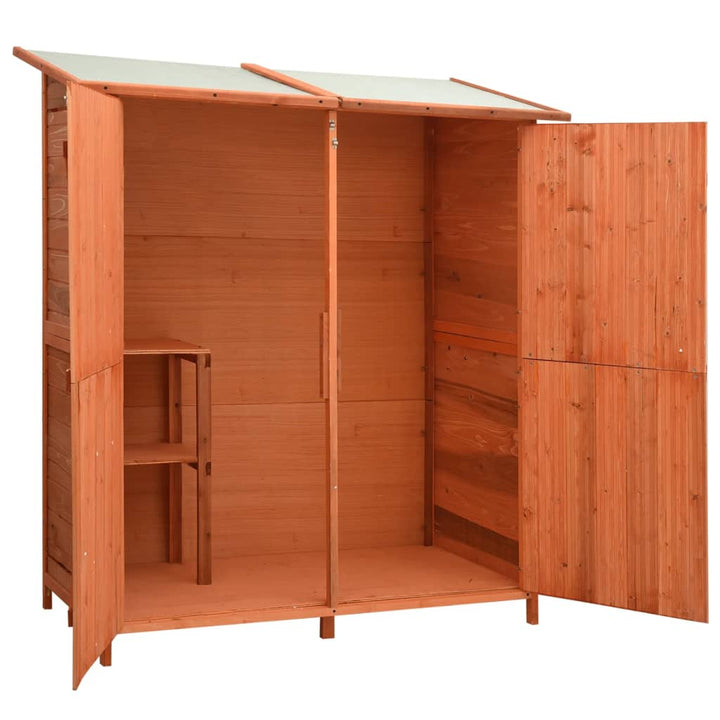 Magazie Grădină Pentru Unelte, 136X75X160 Cm, Lemn Masiv Brad