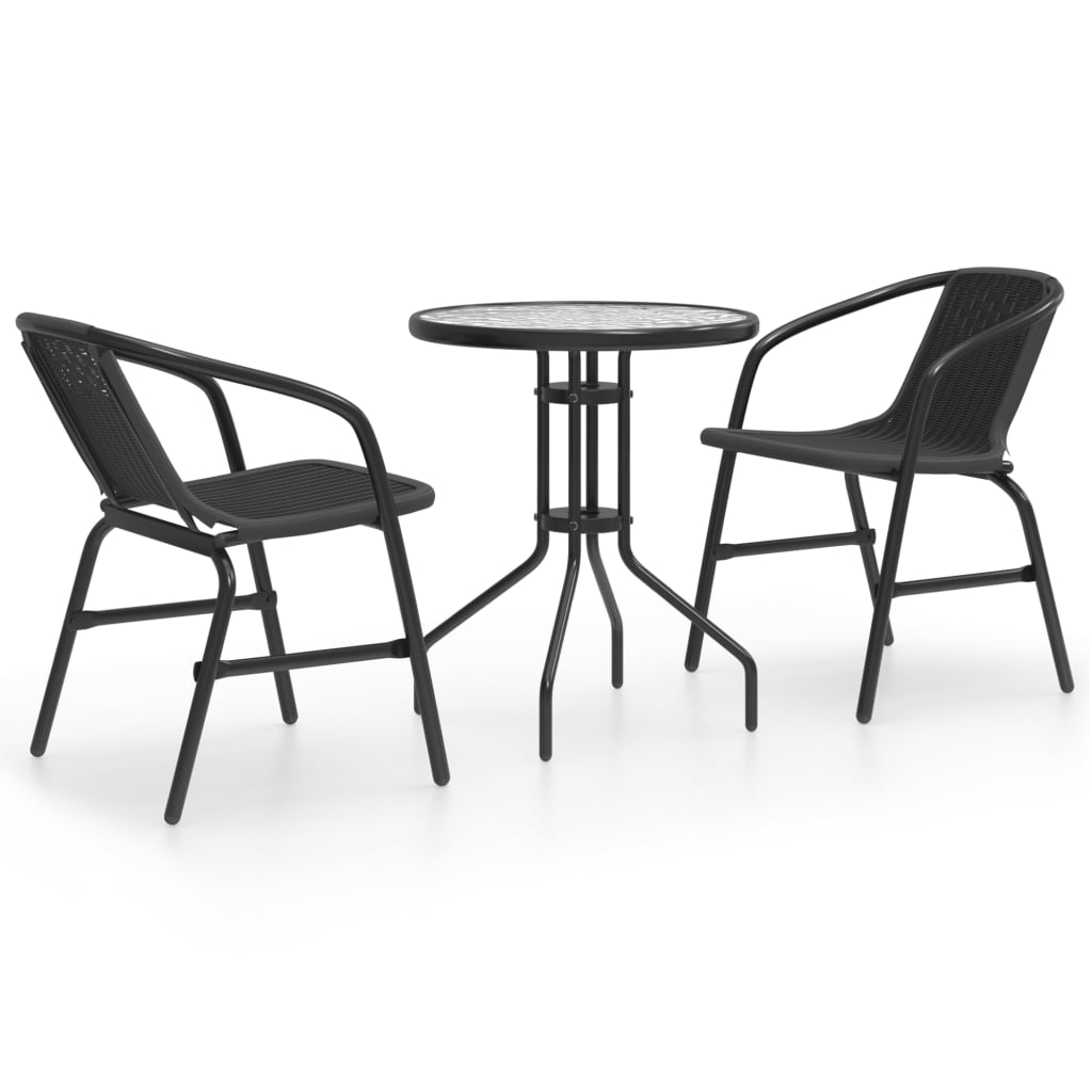 Set Mobilier De Grădină, 5 Piese, Negru