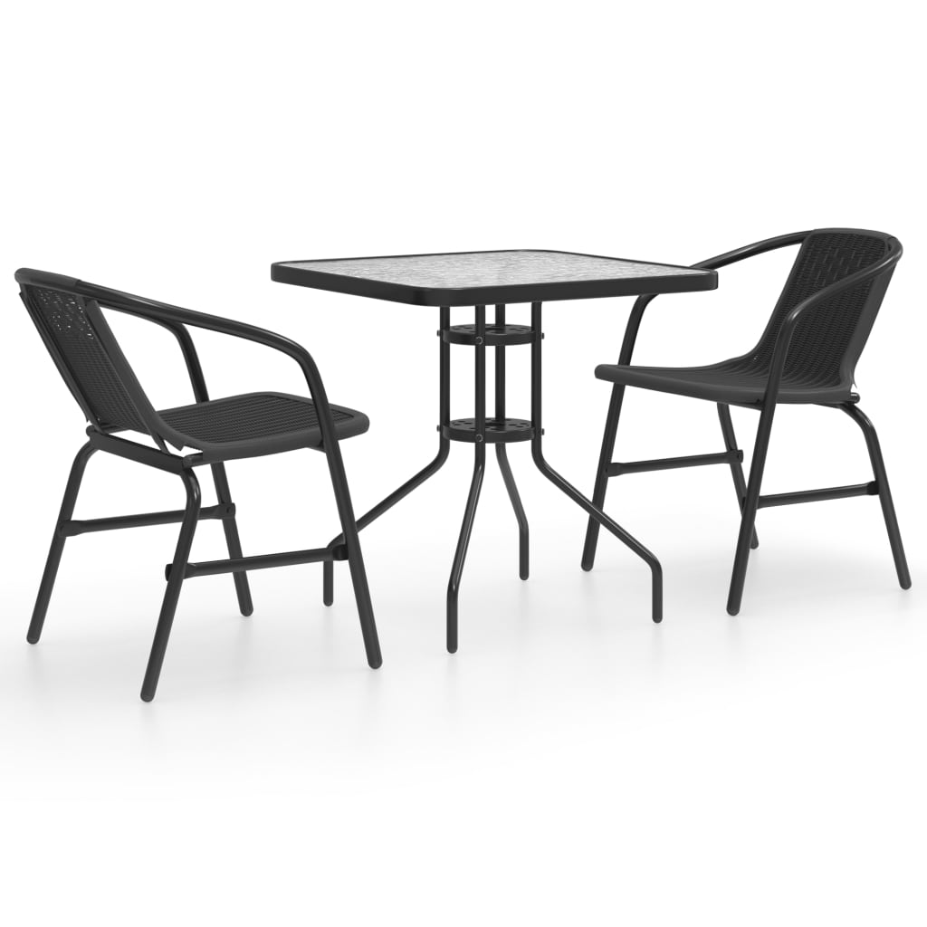 Set Mobilier De Grădină, 5 Piese, Negru