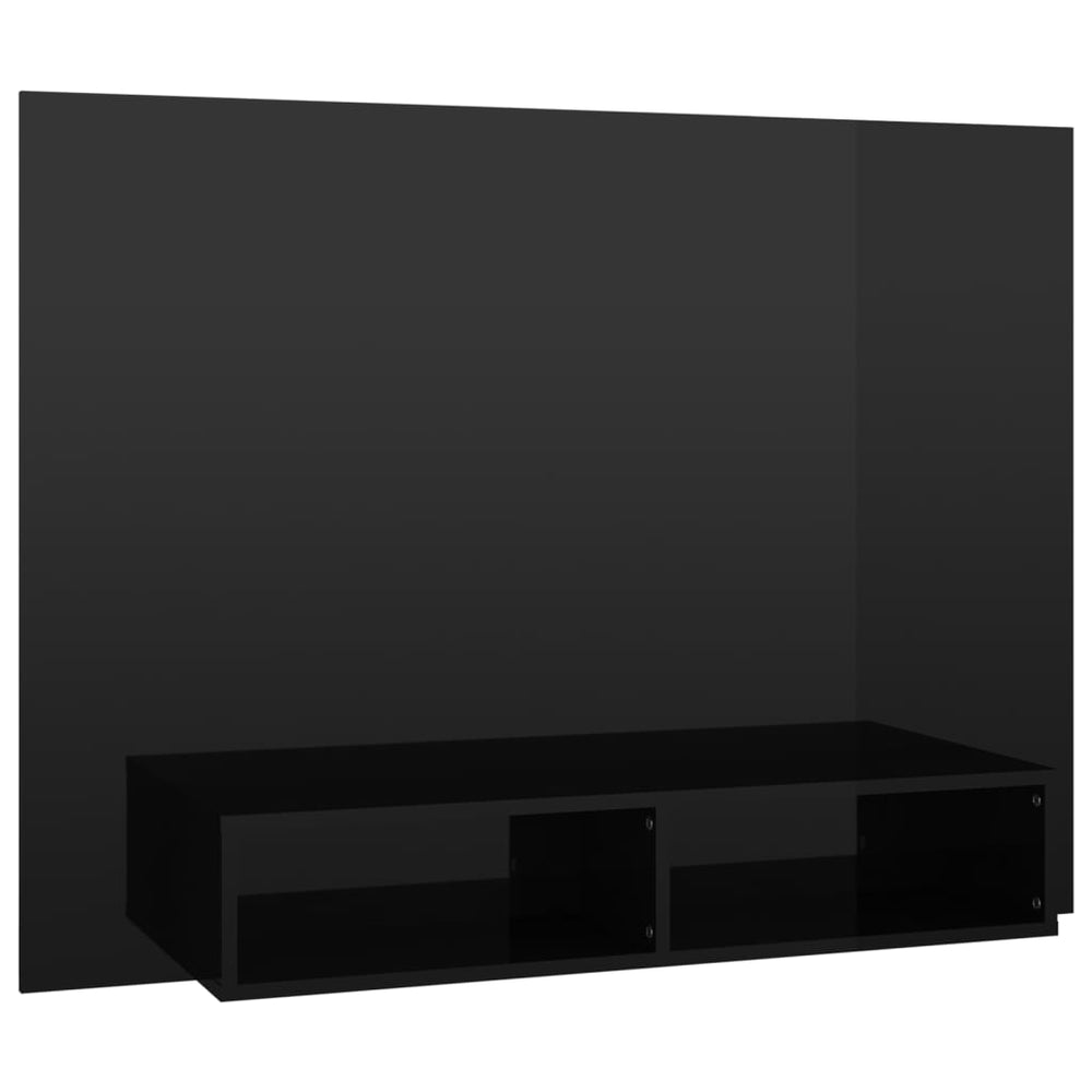 Comodă Tv De Perete, Negru Extralucios, 120X23,5X90 Cm, Pal