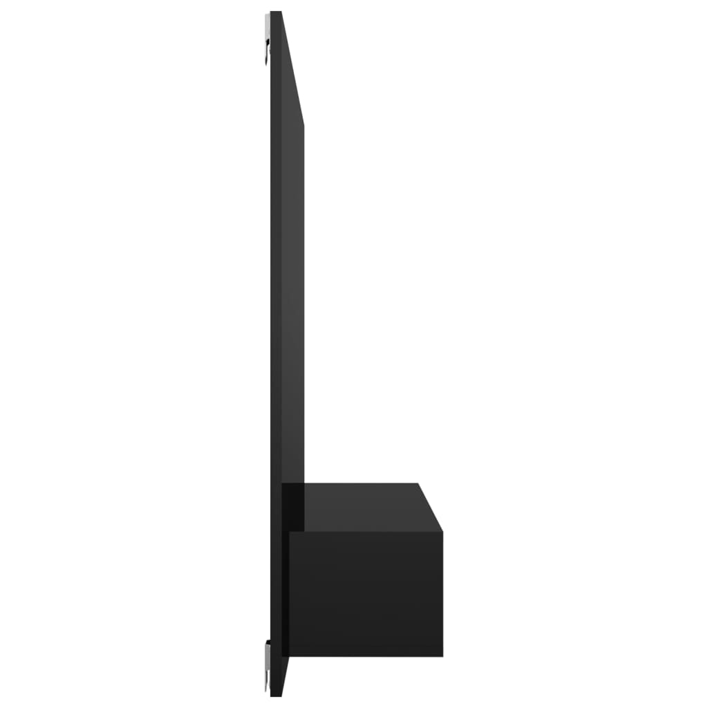 Comodă Tv De Perete, Negru Extralucios, 120X23,5X90 Cm, Pal