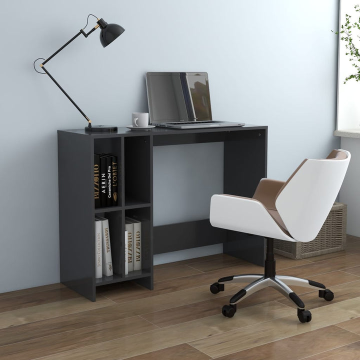Birou Notebook, Negru Extralucios, 102,5X35X75 Cm, Pal