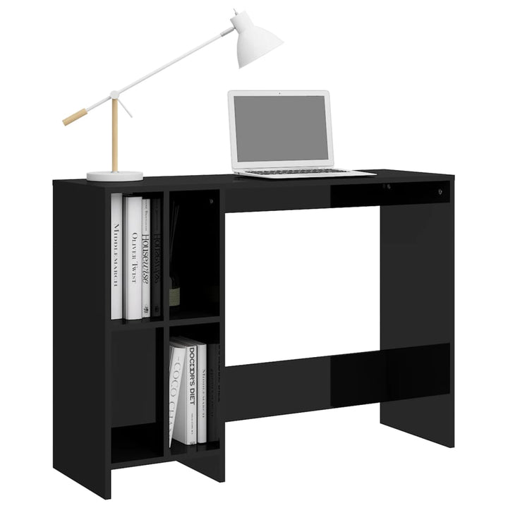 Birou Notebook, Negru Extralucios, 102,5X35X75 Cm, Pal