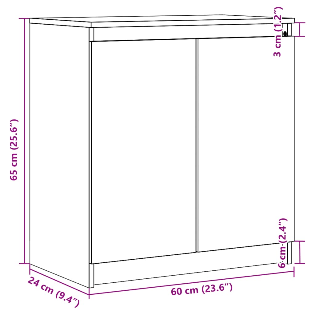 Dulap Lateral, , 60X36X65 Cm, Lemn Masiv De Pin