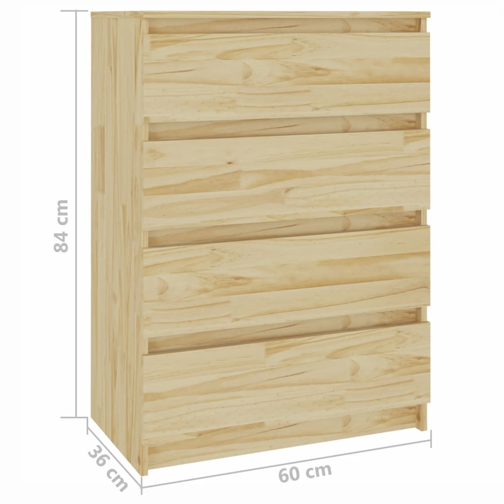 Dulap Lateral, 60X36X84 Cm, Lemn Masiv De Pin