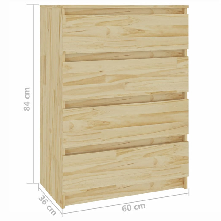 Dulap Lateral, 60X36X84 Cm, Lemn Masiv De Pin