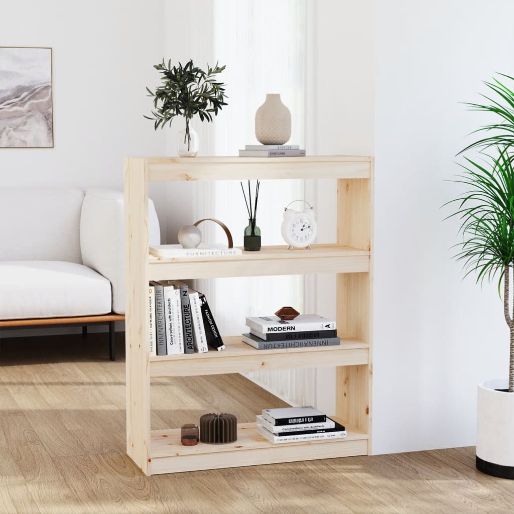 Bibliotecă/Separator Cameră, 80X30X71,5 Cm, Lemn Masiv De Pin