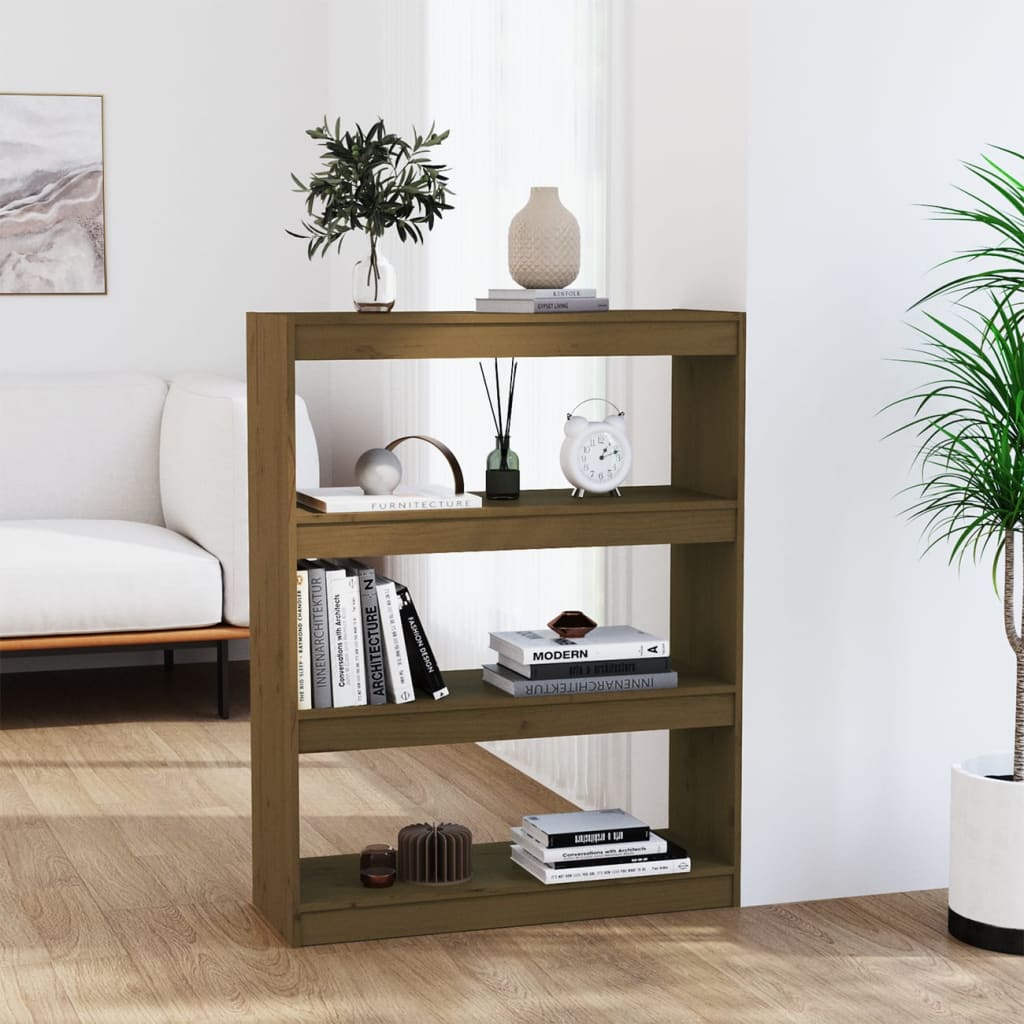 Bibliotecă/Separator Cameră, 80X30X71,5 Cm, Lemn Masiv De Pin
