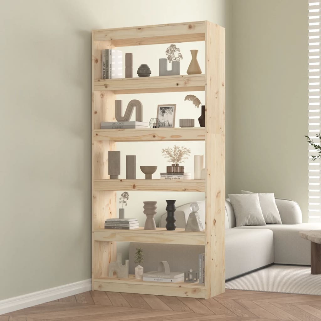 Bibliotecă/Separator Cameră, 80X30X71,5 Cm, Lemn Masiv De Pin