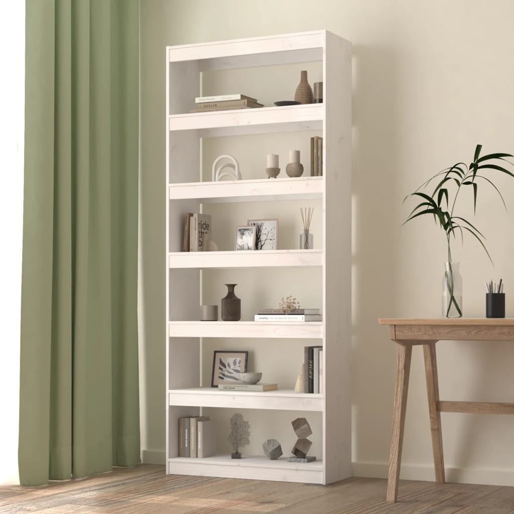 Bibliotecă/Separator Cameră, 80X30X71,5 Cm, Lemn Masiv De Pin