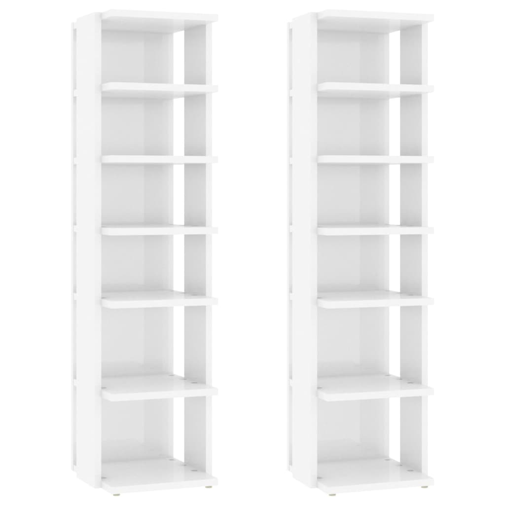 Pantofare, 2 Buc., Alb Extralucios, 27,5X27X102 Cm