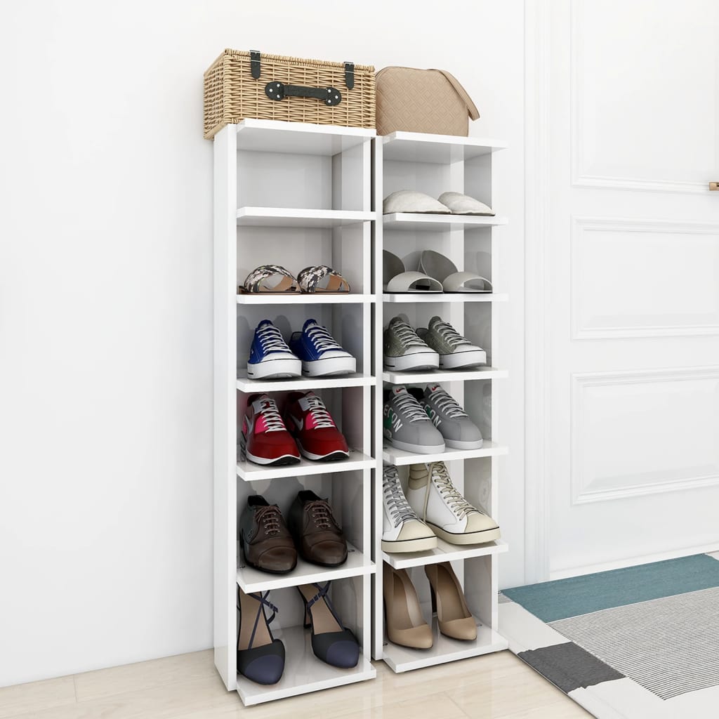 Pantofare, 2 Buc., Alb Extralucios, 27,5X27X102 Cm