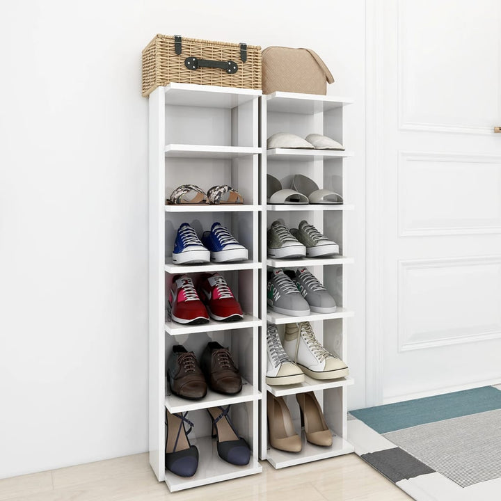 Pantofare, 2 Buc., Alb Extralucios, 27,5X27X102 Cm