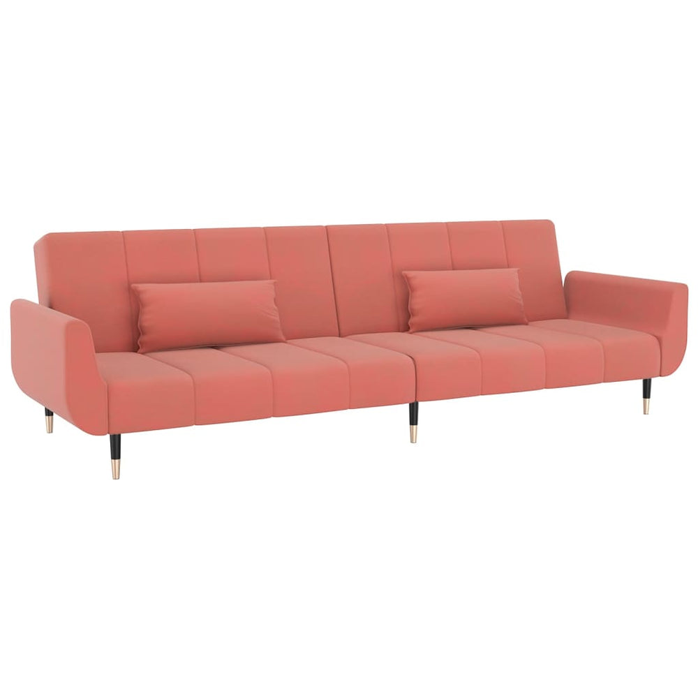 Canapea Extensibilă Cu 2 Locuri, 2 Perne, , Catifea