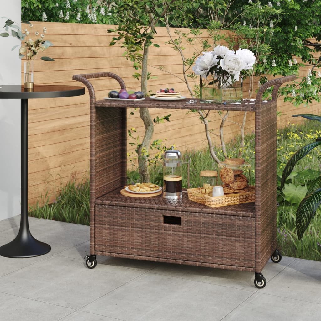 Cărucior De Bar Cu Sertar, , 100X45X97 Cm, Poliratan