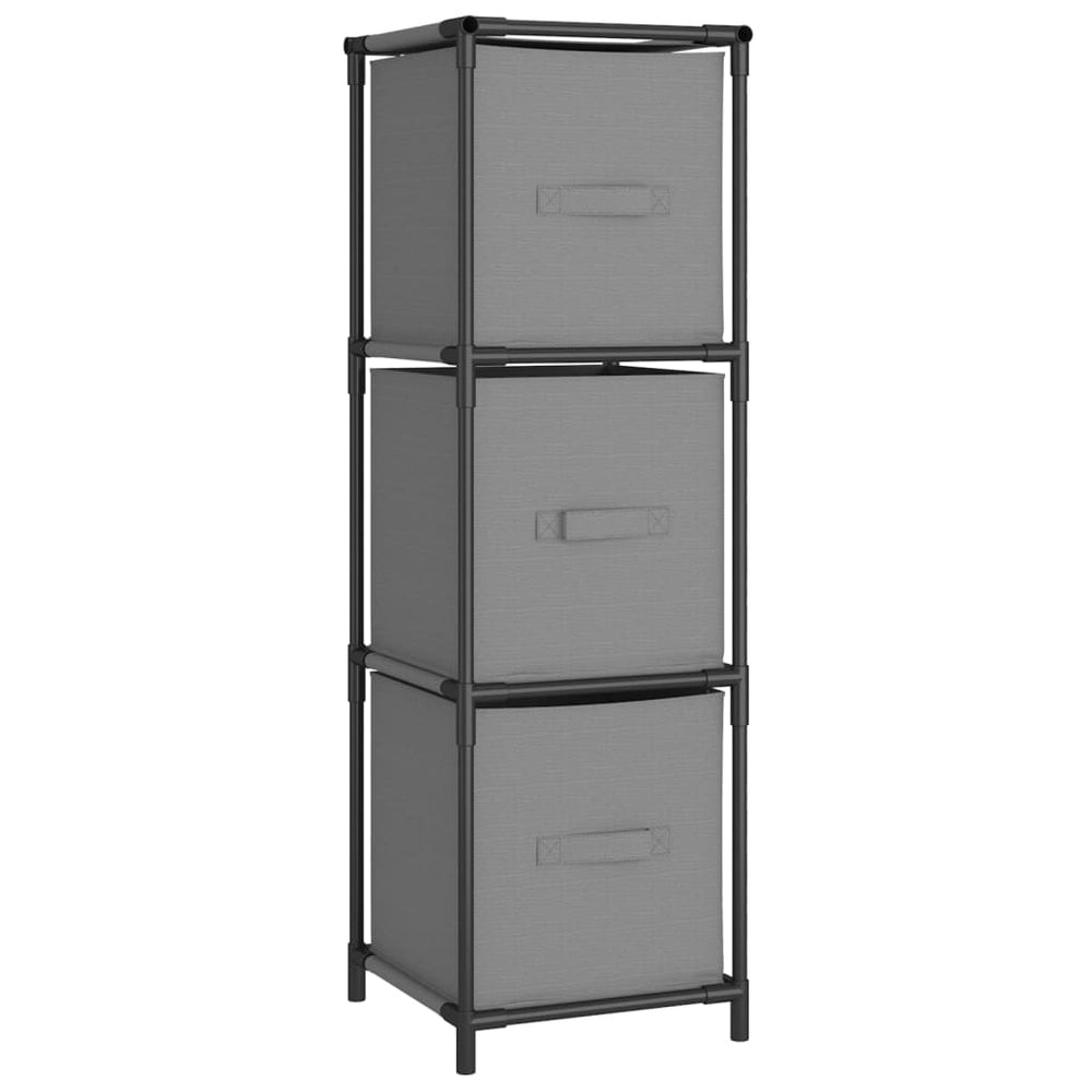 Dulap De Depozitare Cu 3 Sertare Textile, Gri 34X34X101 Cm Oțel