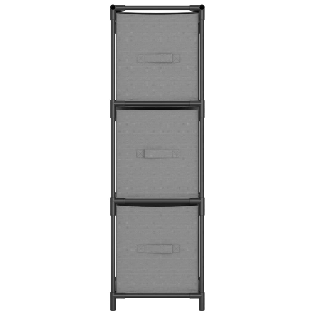 Dulap De Depozitare Cu 3 Sertare Textile, Gri 34X34X101 Cm Oțel
