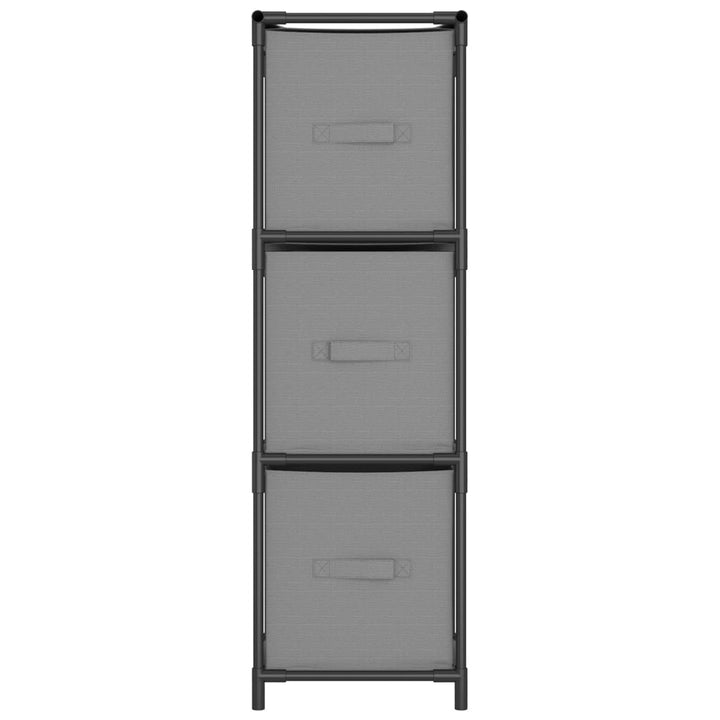 Dulap De Depozitare Cu 3 Sertare Textile, Gri 34X34X101 Cm Oțel