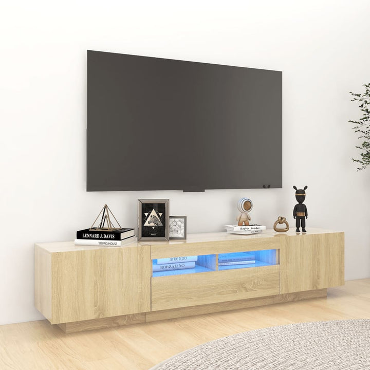 Comodă Tv Cu Lumini Led, , 180X35X40 Cm