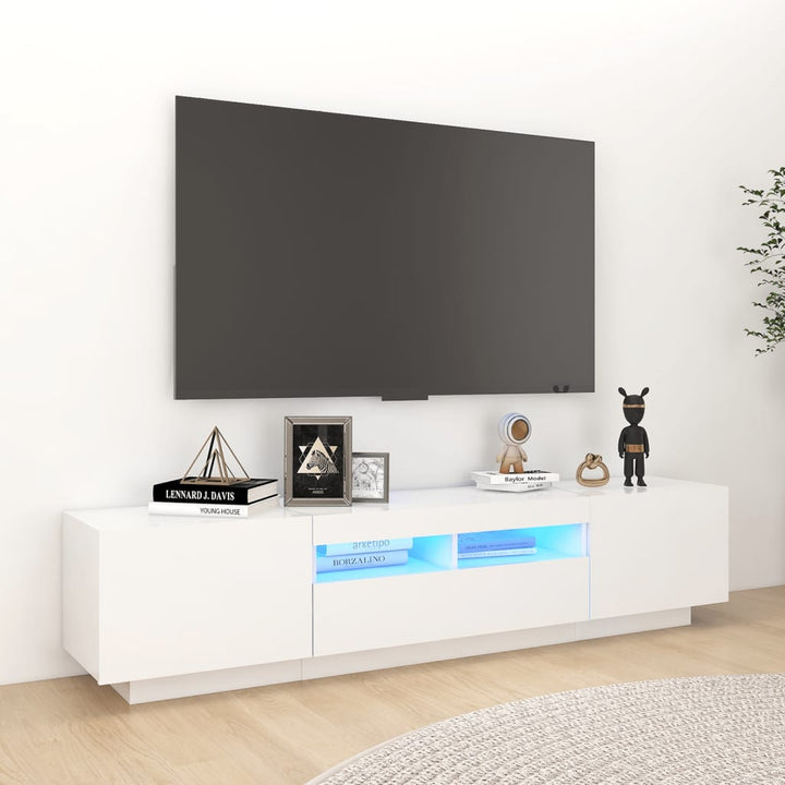 Comodă Tv Cu Lumini Led, , 180X35X40 Cm