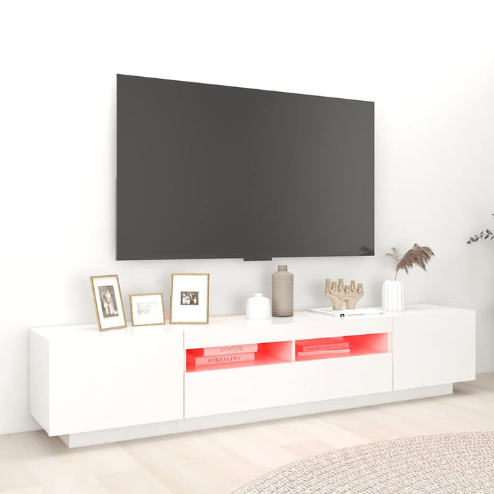 Comodă Tv Cu Lumini Led, , 200X35X40Cm