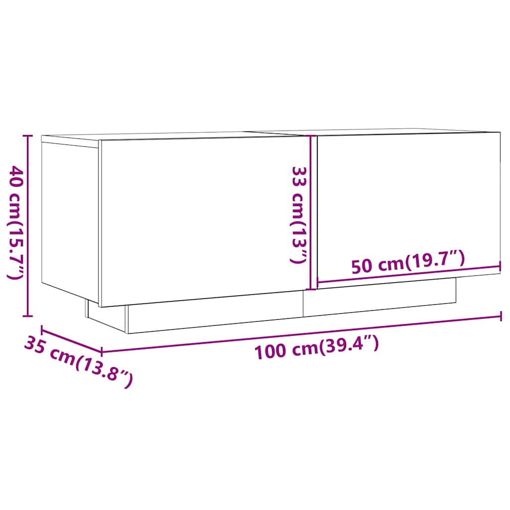 Comodă Tv Cu Lumini Led, , 200X35X40Cm