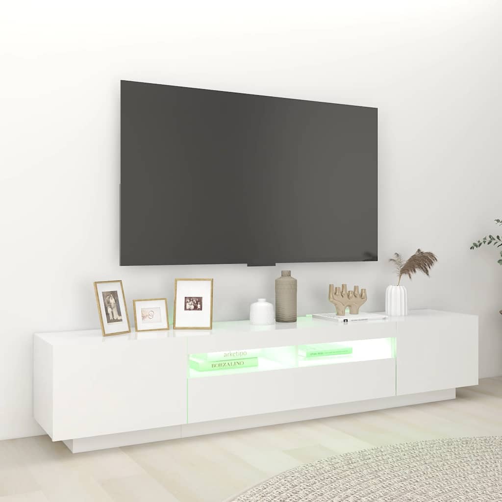 Comodă Tv Cu Lumini Led, , 200X35X40Cm