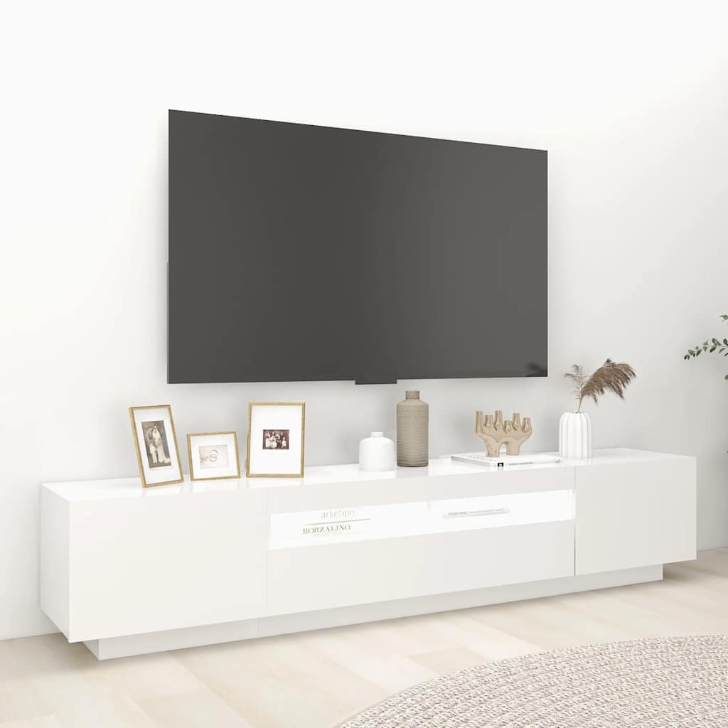 Comodă Tv Cu Lumini Led, , 200X35X40Cm