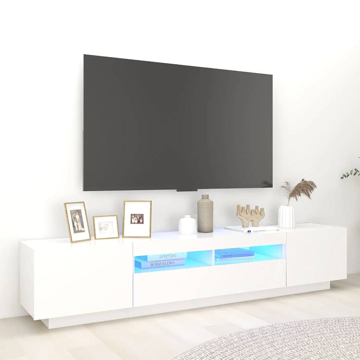 Comodă Tv Cu Lumini Led, , 200X35X40Cm