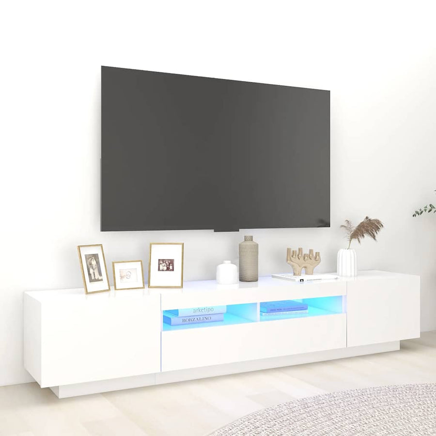 Comodă Tv Cu Lumini Led, , 200X35X40Cm