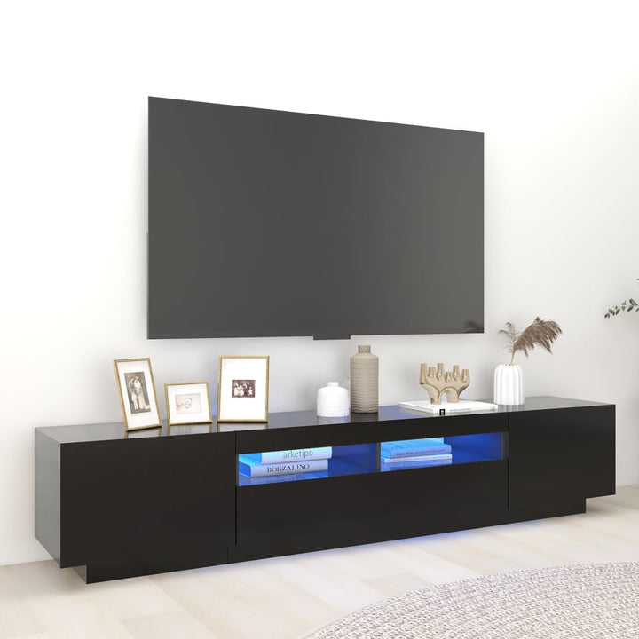 Comodă Tv Cu Lumini Led, , 200X35X40Cm