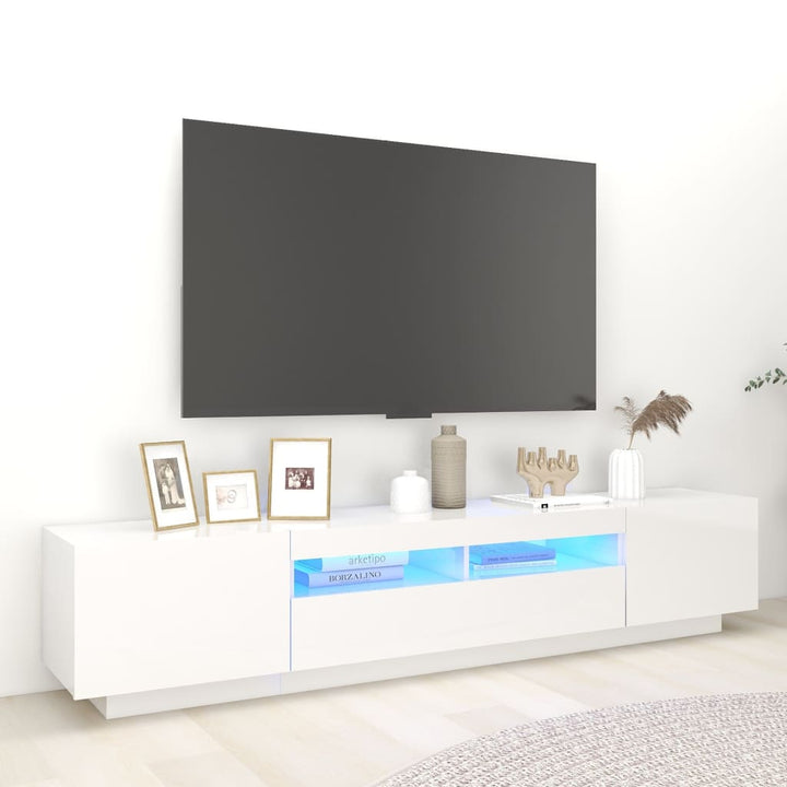 Comodă Tv Cu Lumini Led, , 200X35X40Cm