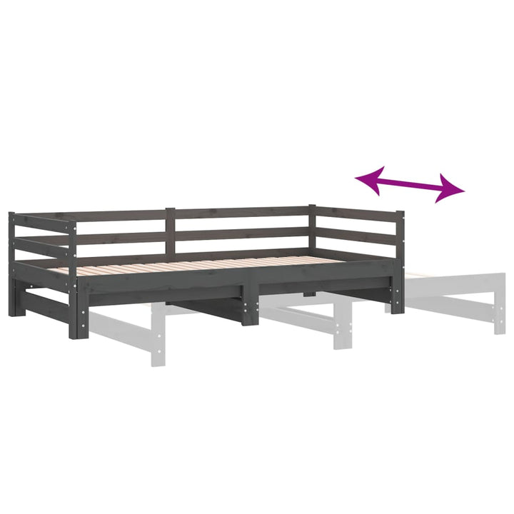 Pat Extensibil De Zi, , 2X(90X200) Cm, Lemn Masiv De Pin