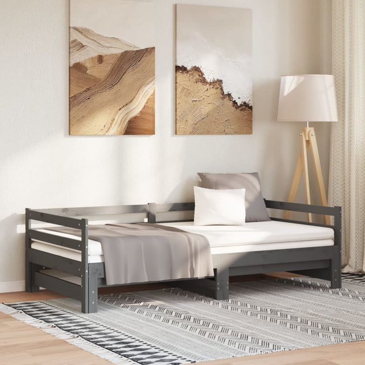 Pat Extensibil De Zi, , 2X(90X200) Cm, Lemn Masiv De Pin
