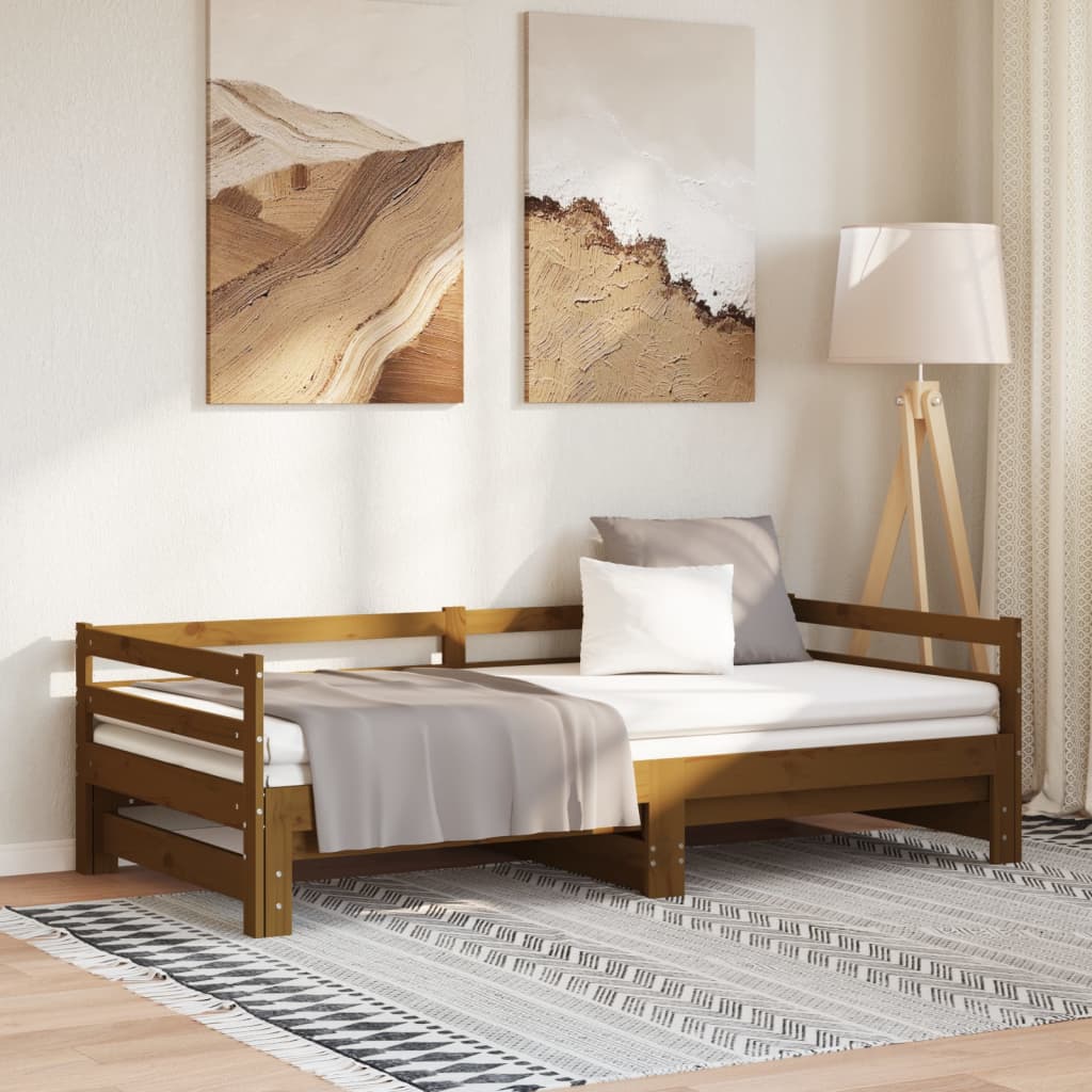 Pat Extensibil De Zi, , 2X(90X200) Cm, Lemn Masiv De Pin