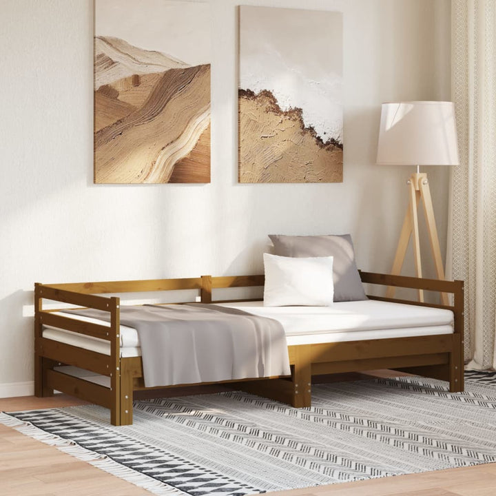 Pat Extensibil De Zi, , 2X(90X200) Cm, Lemn Masiv De Pin