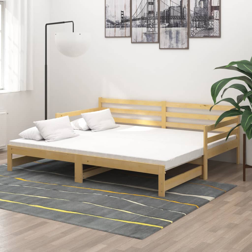 Pat Extensibil De Zi, , 2X(90X200) Cm, Lemn Masiv De Pin