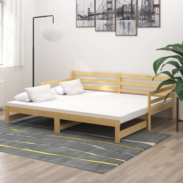 Pat Extensibil De Zi, , 2X(90X200) Cm, Lemn Masiv De Pin