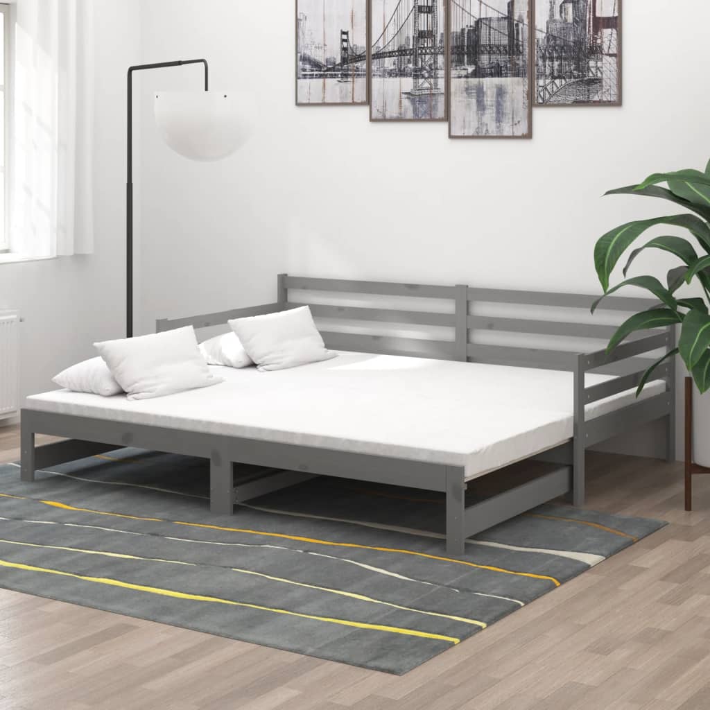 Pat Extensibil De Zi, , 2X(90X200) Cm, Lemn Masiv De Pin