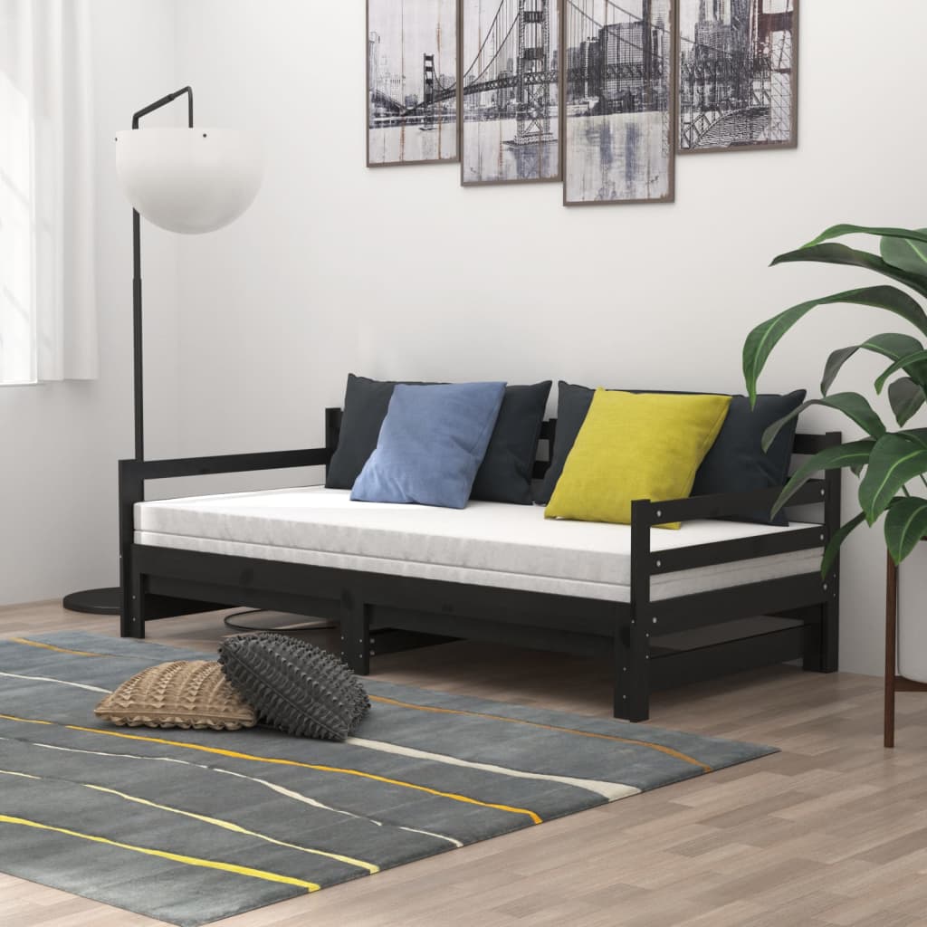 Pat Extensibil De Zi, , 2X(90X200) Cm, Lemn Masiv De Pin