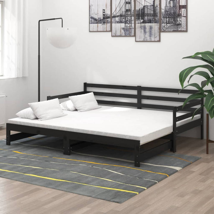 Pat Extensibil De Zi, , 2X(90X200) Cm, Lemn Masiv De Pin