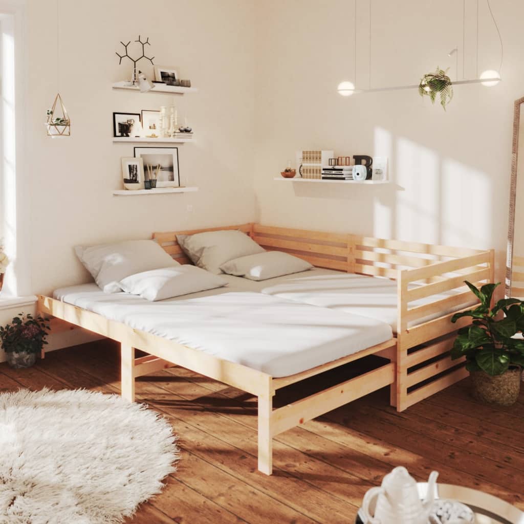 Pat Extensibil De Zi, , 2X(90X200) Cm, Lemn Masiv De Pin