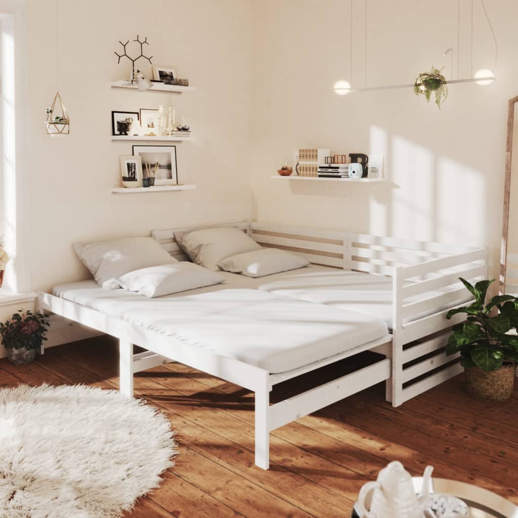 Pat Extensibil De Zi, , 2X(90X200) Cm, Lemn Masiv De Pin