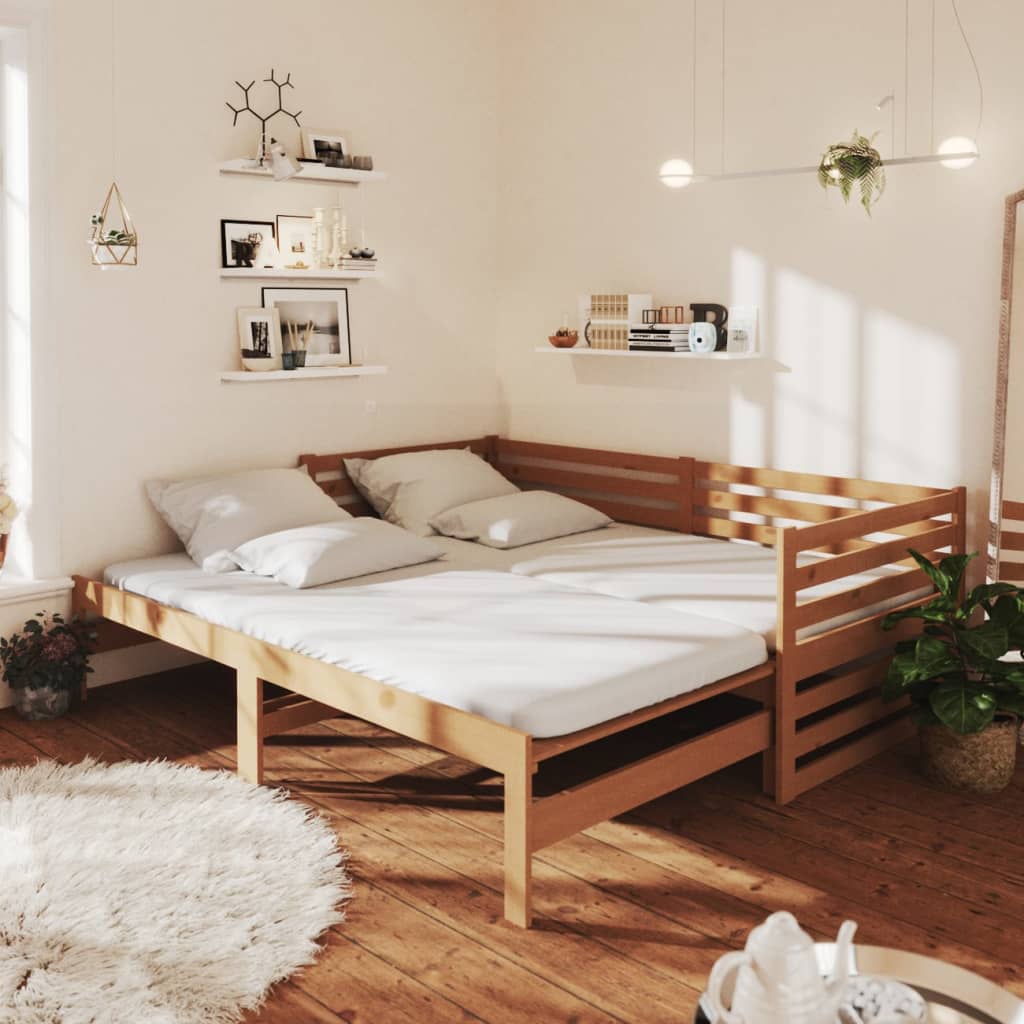 Pat Extensibil De Zi, , 2X(90X200) Cm, Lemn Masiv De Pin