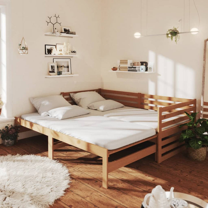 Pat Extensibil De Zi, , 2X(90X200) Cm, Lemn Masiv De Pin