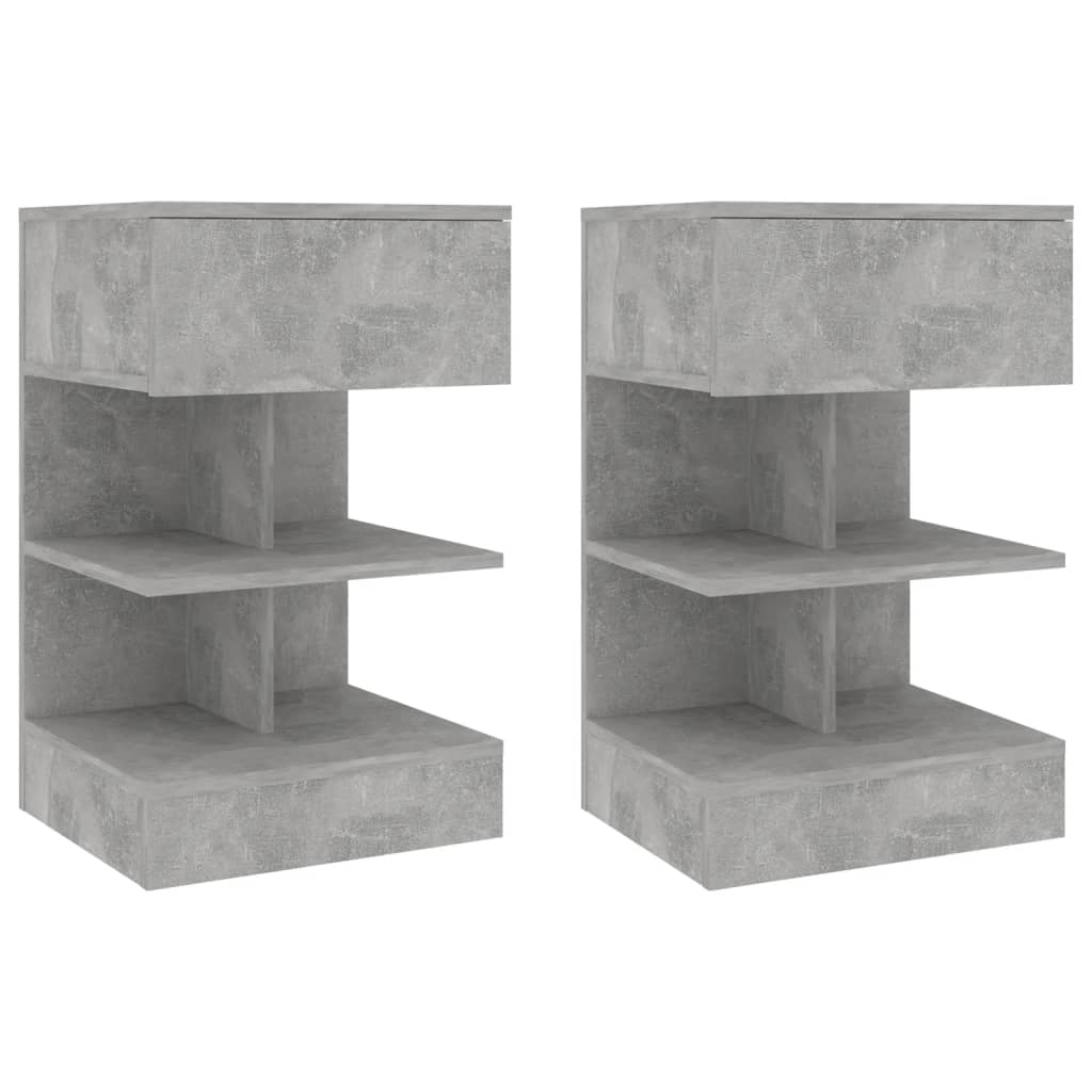 Noptiere, 2 Buc., Stejar Fumuriu, 40X35X65 Cm, Lemn Prelucrat