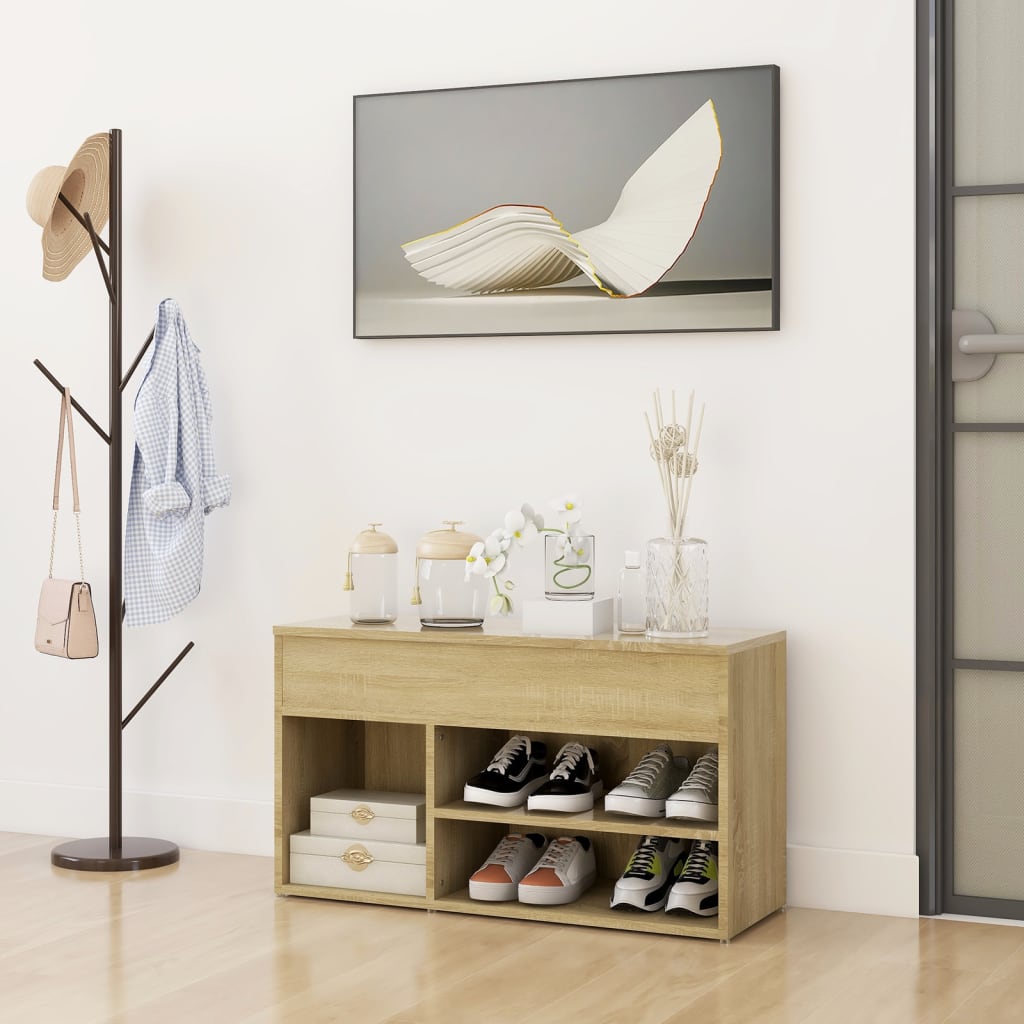Bancă Pentru Pantofi Stejar Sonoma 80X30X45 Cm Lemn Prelucrat