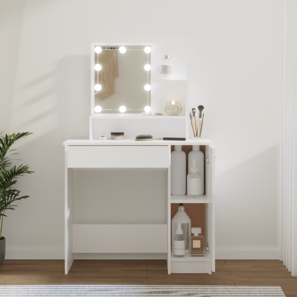 Masă De Toaletă Cu Led, , 86,5X35X136 Cm